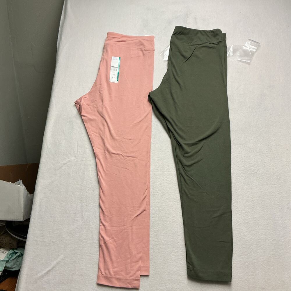 Time And True Women’s 2 Pair High Rise Fitted Leggings Sz XL(16/18), 4151